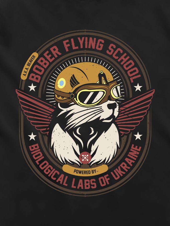 Men's T-shirt “Bober Flying School”, Black, M