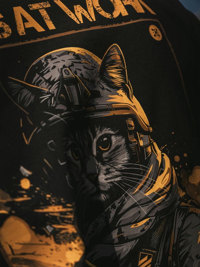 Футболка чоловіча "Cats at Work (3ОШБр)", Чорний, M