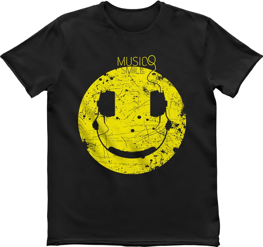 Men's T-shirt "Music Smile", Black, M