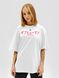 Women's T-shirt Oversize “Dubhumans Japanese”, White, XS-S