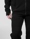 Men's tracksuit set with a Changeable Patch "Eat, Sleep, Bavovna, Repeat" Hoodie with a zipper, Black, 2XS, XS (104 cm)