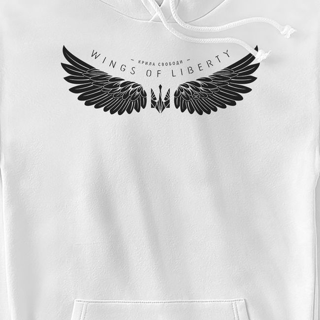 Men's Hoodie “Wings of Liberty”, White, 2XS