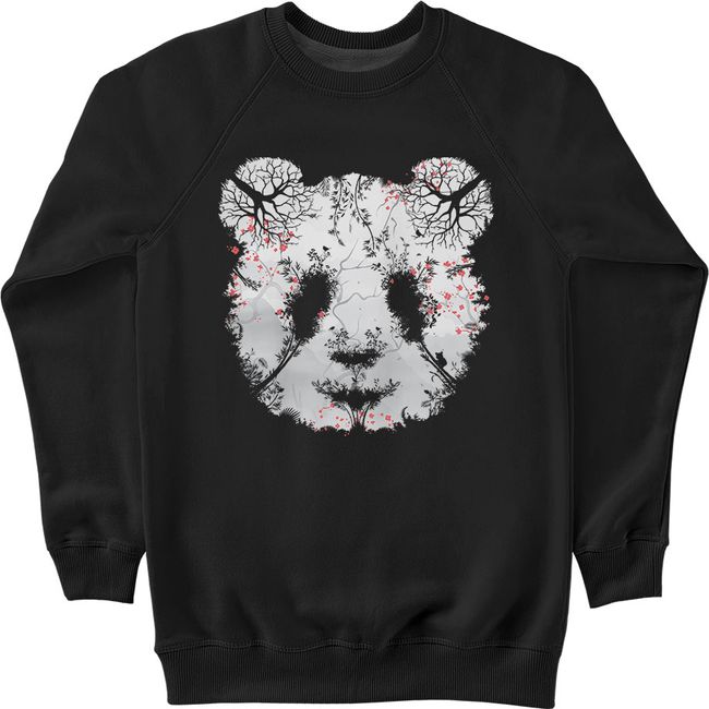 Men's Sweatshirt "Forest Panda", Black, M