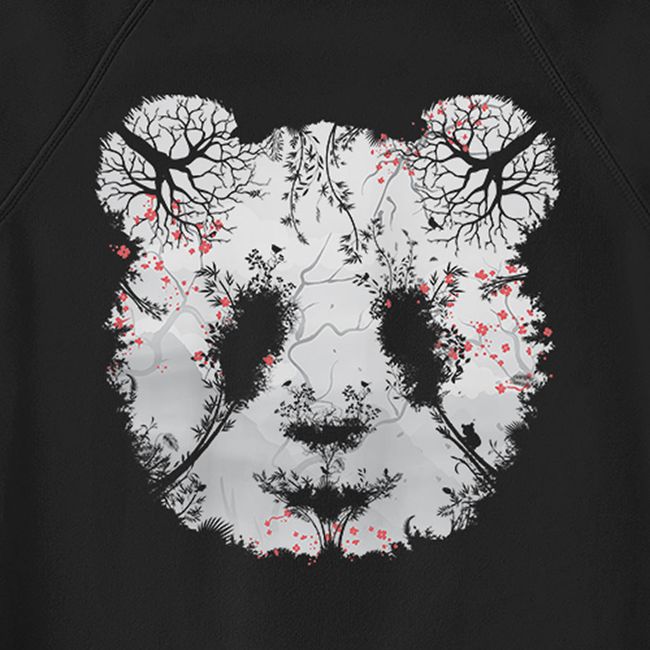 Men's Sweatshirt "Forest Panda", Black, M