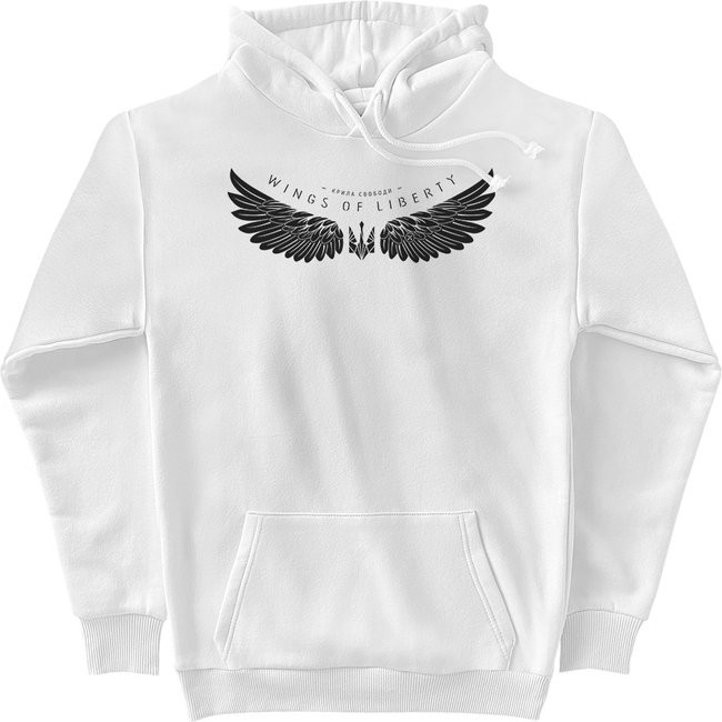 Men's Hoodie “Wings of Liberty”, White, 2XS