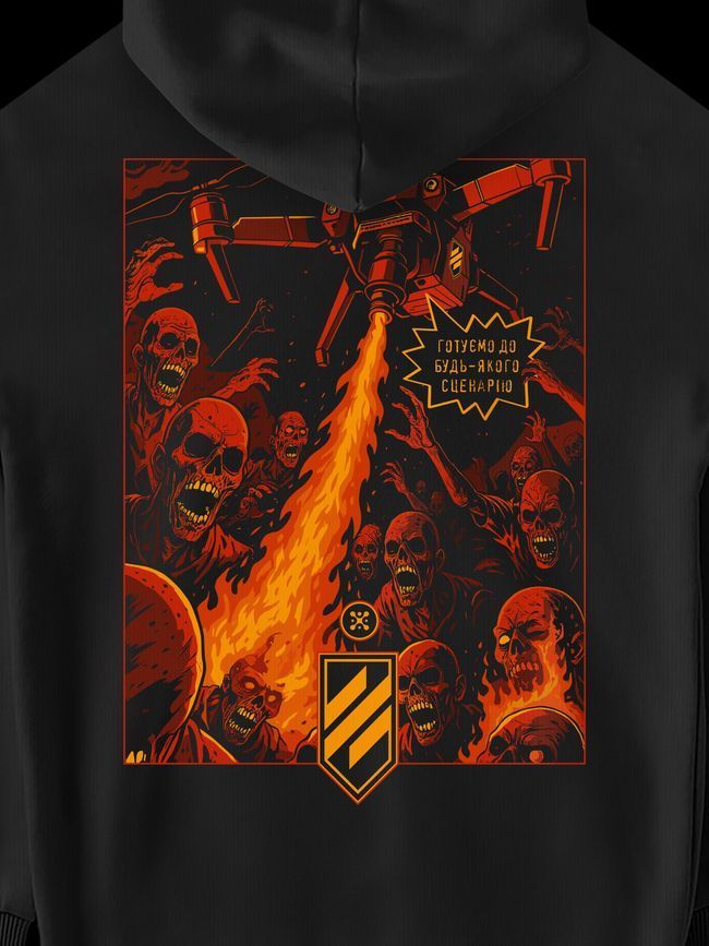 Women's Hoodie "3SAB vs Zombies", Black, M-L