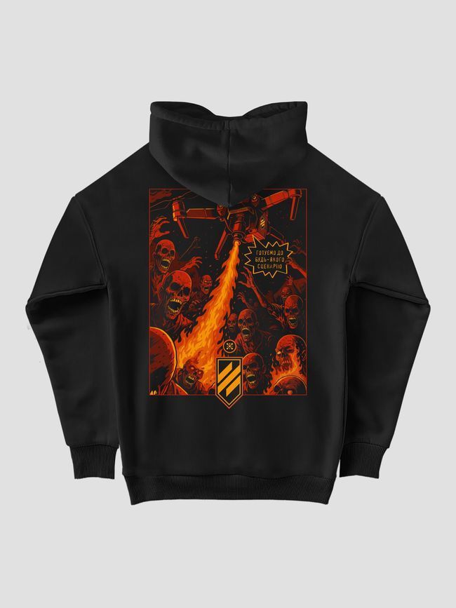 Women's Hoodie "3SAB vs Zombies", Black, M-L