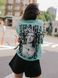 Women&rsquo;s Oversize Suit - Shorts and T-shirt "Drama Mood" Light emerald-Black M