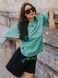 Women&rsquo;s Oversize Suit - Shorts and T-shirt "Drama Mood" Light emerald-Black M