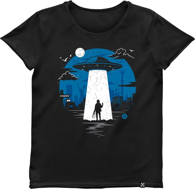 Women's T-shirt “Space Warship”, Black, M