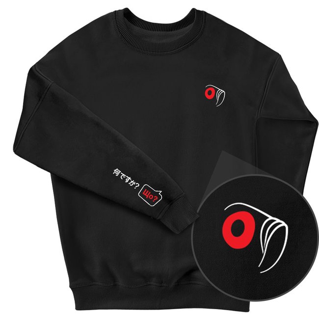 Women's Sweatshirt “What? Mini”, Black, M