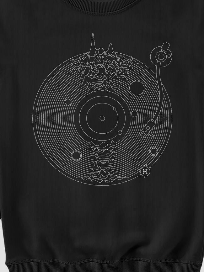 Свитшот женский "Space Music", Черный, M