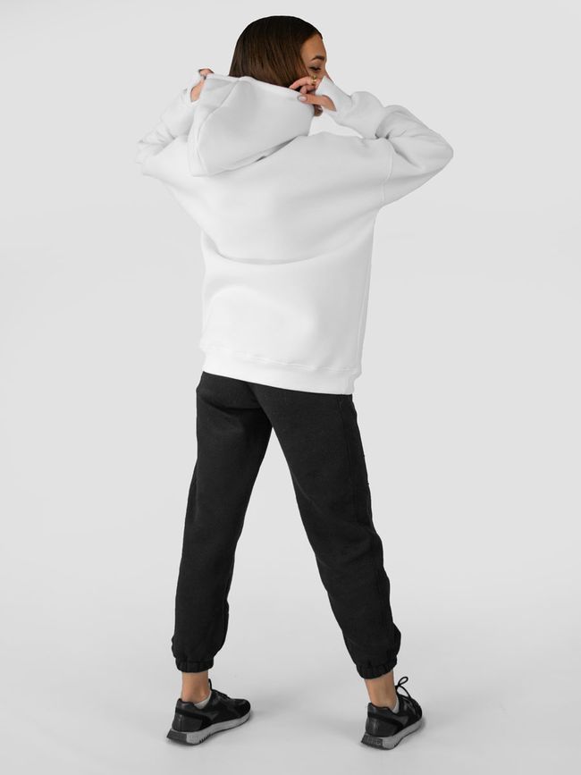Костюм женский худи белый и брюки, Белый, M-L, L (108 см)