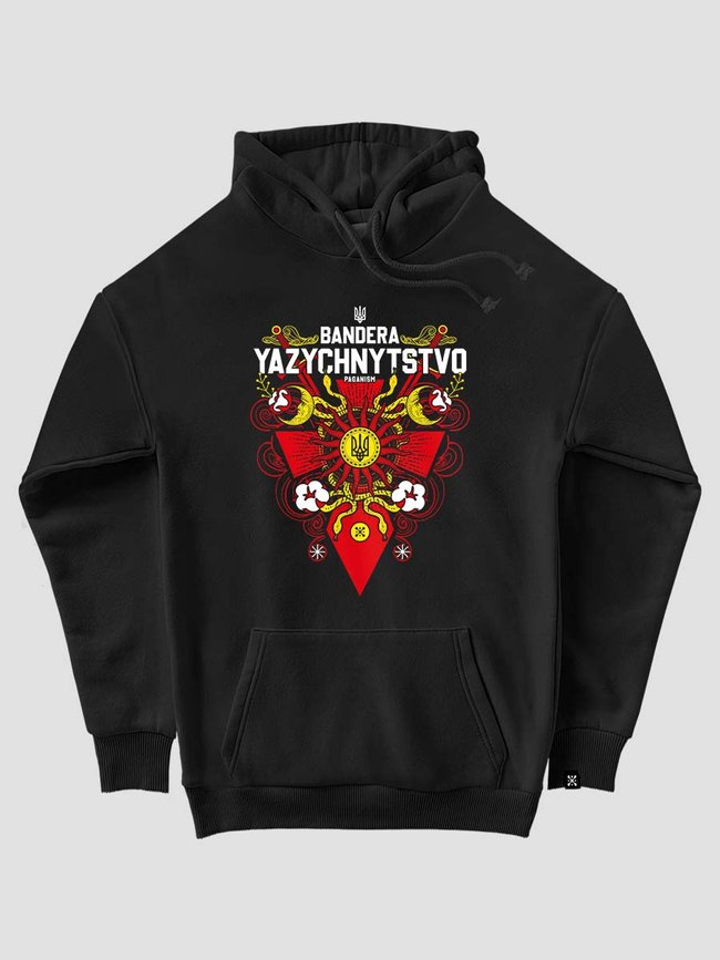 Kid's hoodie "Bandera Yazychnytstvo", Black, XS (110-116 cm)