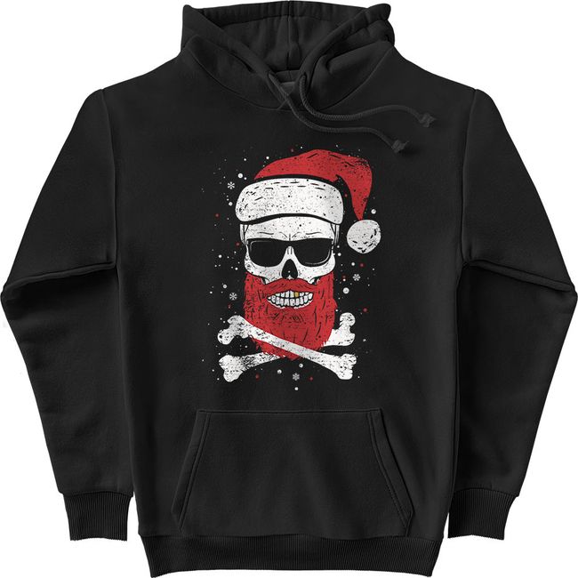 Худі чоловічий “Santa Skull” ﻿, Чорний, M-L