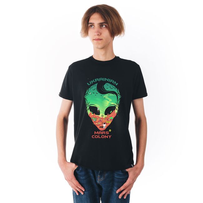 Men's T-shirt "Ukrainian Mars Colony", Black, M