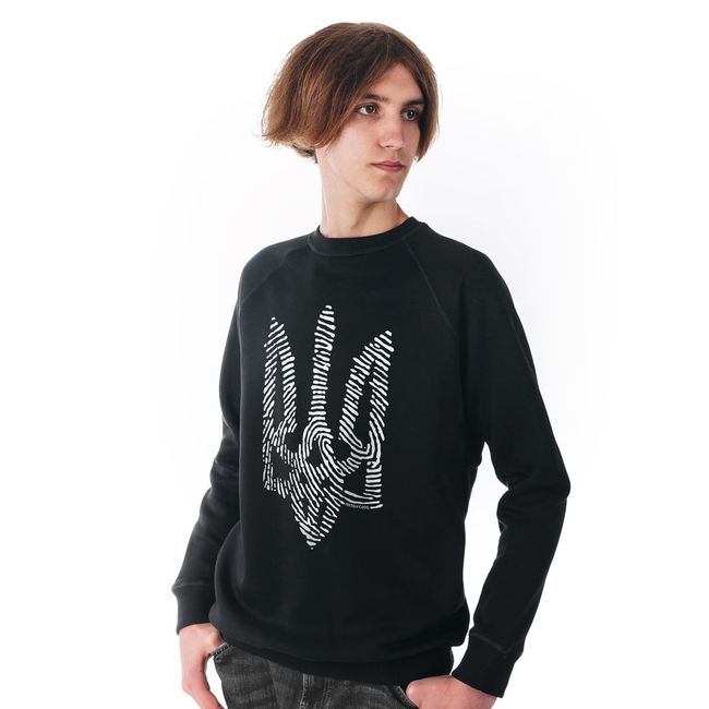 Men's Sweatshirt "Nation Code" with a Trident Coat of Arms, Black, M