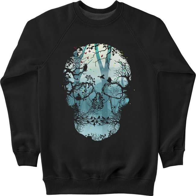 Women's Sweatshirt "Forest Skull", Black, M