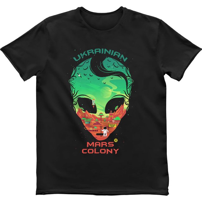 Men's T-shirt "Ukrainian Mars Colony", Black, M