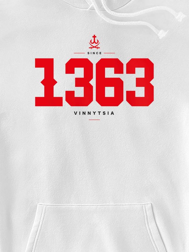 Kid's hoodie "Vinnytsia 1363", White, XS (110-116 cm)