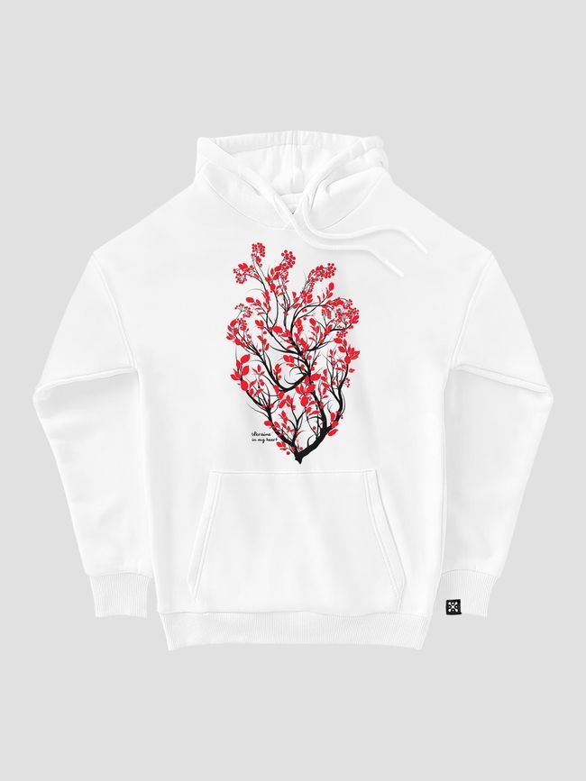 Women's Hoodie "Ukraine In My Heart", White, M-L