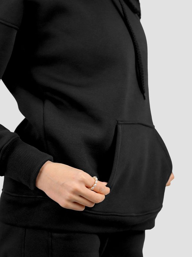 Women's suit black hoodie and pants, Black, XS-S, S (104 cm)