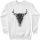 Women's Sweatshirt "Desert Cow Skull", White, XS