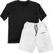 Women’s Oversize Suit - Shorts and T-shirt, black and white, 2XS