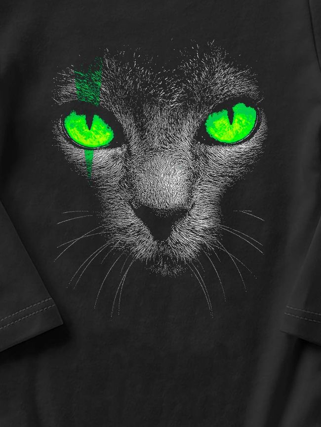 Дитяче боді "Green-Eyed Cat", Чорний, 68 (3-6 міс)