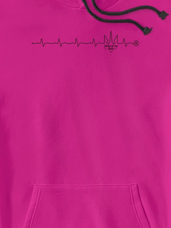 Kid's hoodie "Pulse of My Heart", Sweet Pink, XS (110-116 cm)