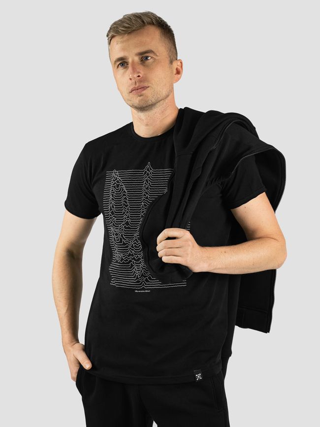 Men's tracksuit set with t-shirt “Ukrainian Wave”, Black, 2XS, XS (99  cm)