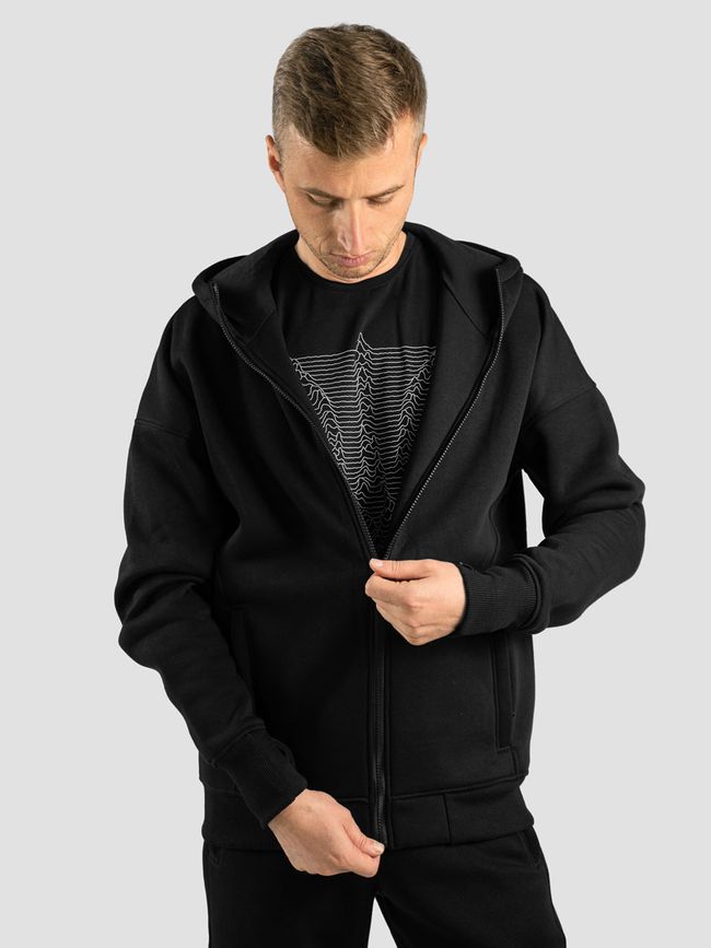Men's tracksuit set with t-shirt “Ukrainian Wave”, Black, 2XS, XS (99  cm)