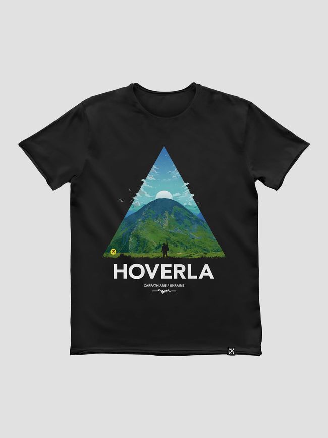 Футболка мужская "Hoverla", Черный, XS