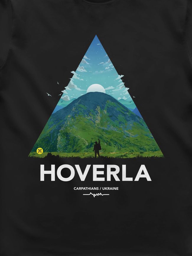Футболка мужская "Hoverla", Черный, XS