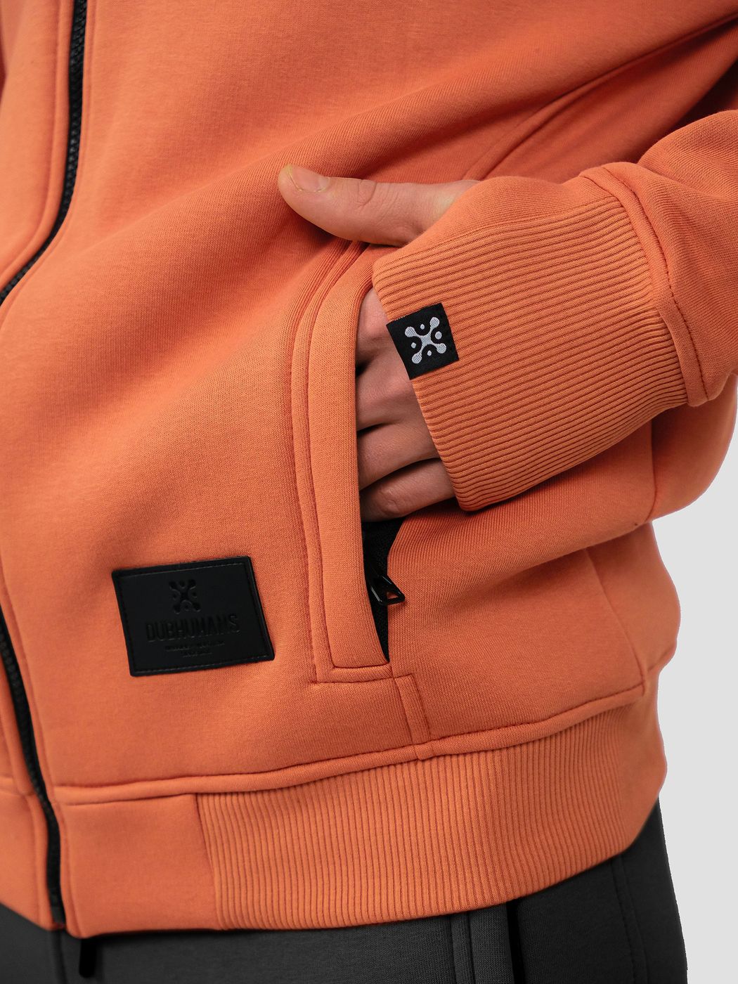Men's Hoodie brick orange Hoodie with Zipper, Brick orange, 2XS
