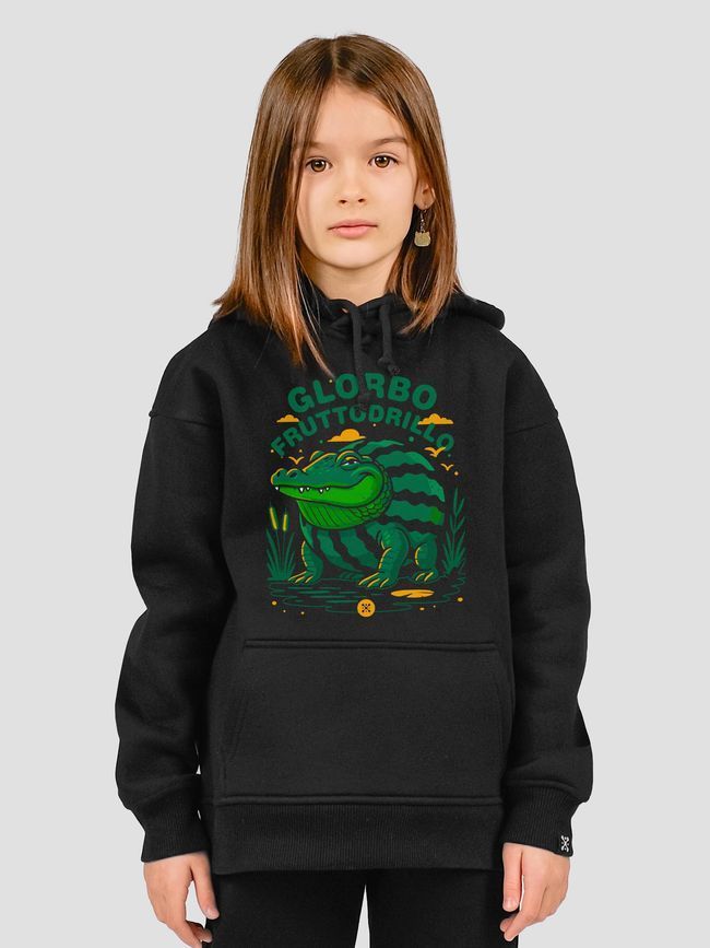 Kid's hoodie "Glorbo Fruttodrillo", Black, XS (110-116 cm)