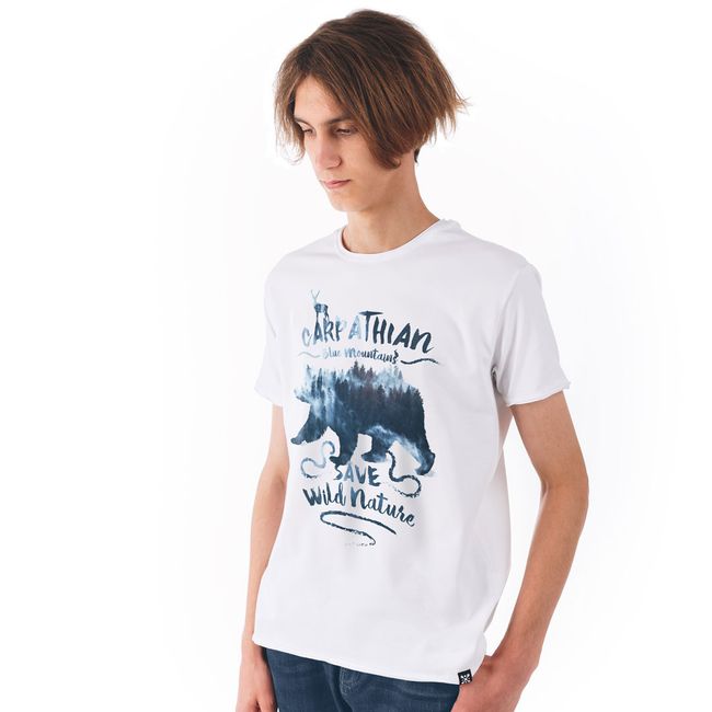 Men's T-shirt "Carpathian Blue Mountains", White, M