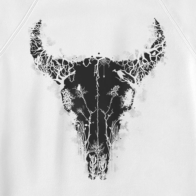 Світшот чоловічий "Desert Cow Skull", Білий, M
