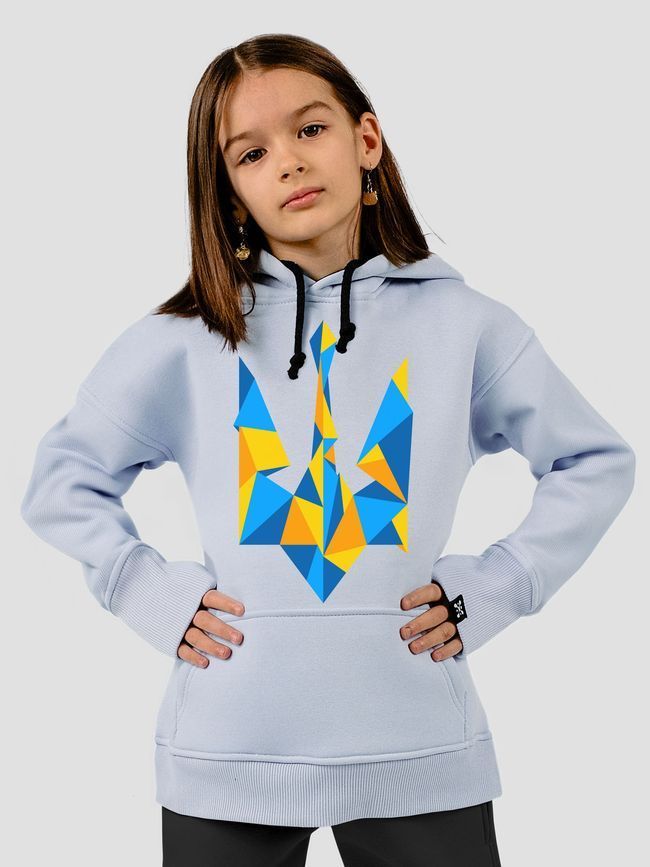 Худі дитяче "Ukraine Geometric", Світло блакитний, L (146-152 см)