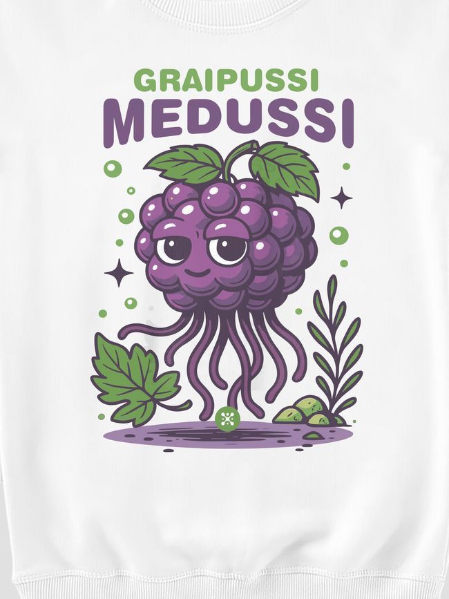 Women's Sweatshirt "Grapussi Medussi", White, M