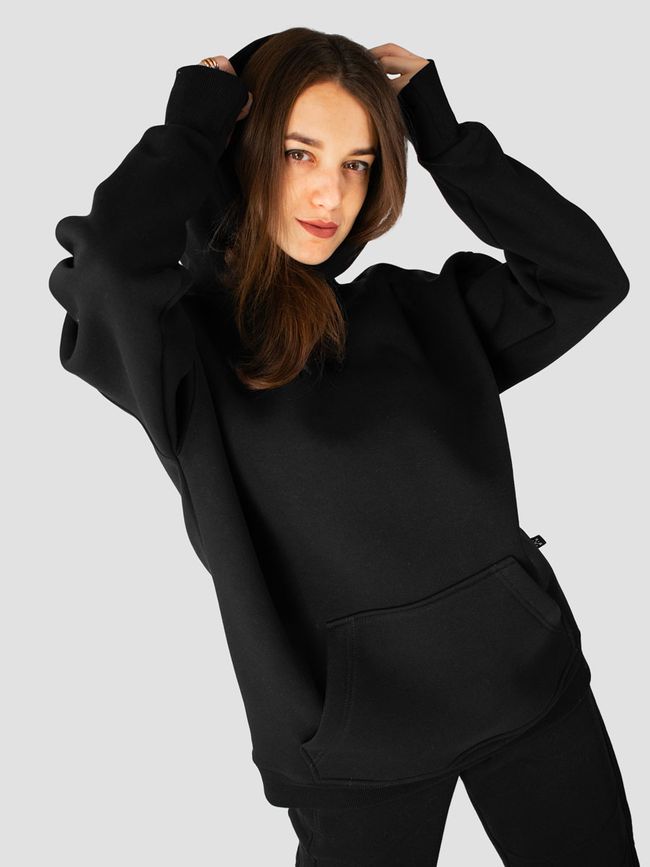 Women's suit hoodie black and pants, Black, M-L, L (108 cm)