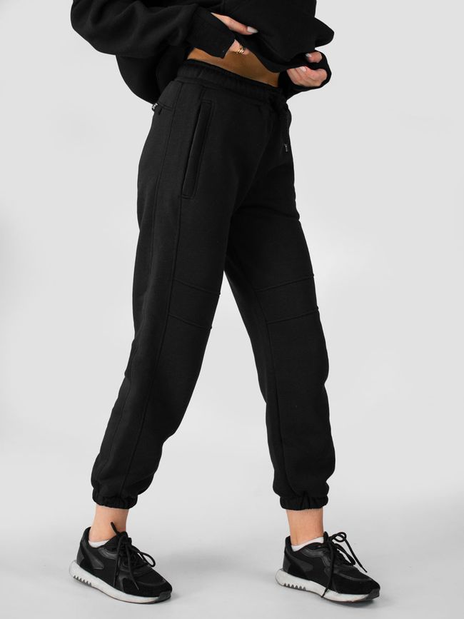 Костюм женский худи черный и брюки, Черный, M-L, L (108 см)