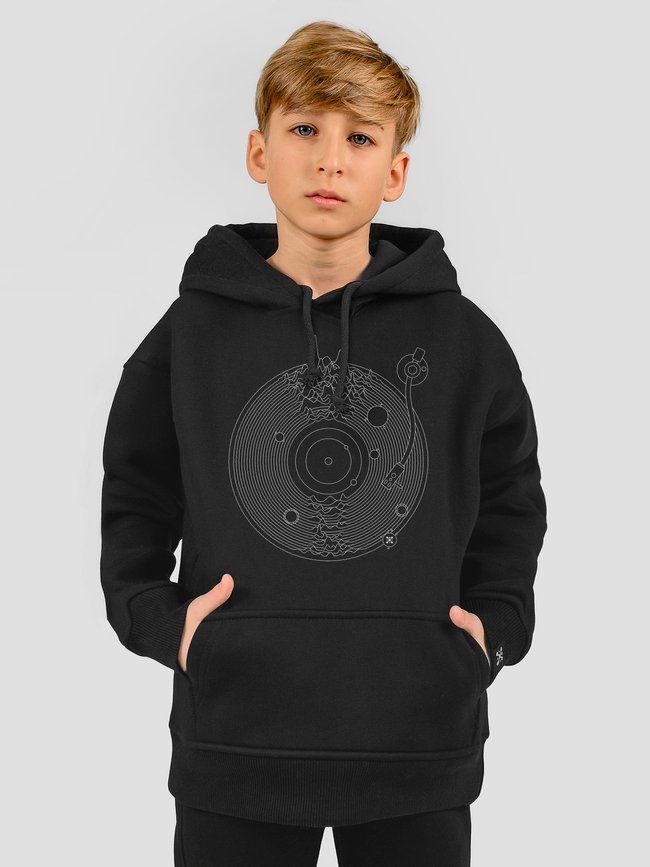 Kid's hoodie "Space Music", Black, XS (110-116 cm)