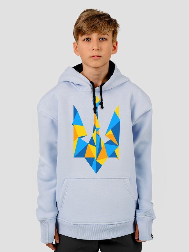 Kid's hoodie "Ukraine Geometric", Light Blue, L (146-152 см)