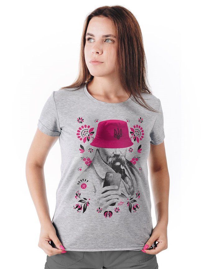 Women's T-shirt &ldquo;Selfie Sheva Music Fan&rdquo;, Gray melange, S