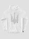 Kid's hoodie "Minimalistic Trident", White, XS (110-116 cm)