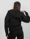 Women's tracksuit set with a Changeable Patch "Nation Code" Hoodie with a zipper, Black, XS-S, XS (99  cm)
