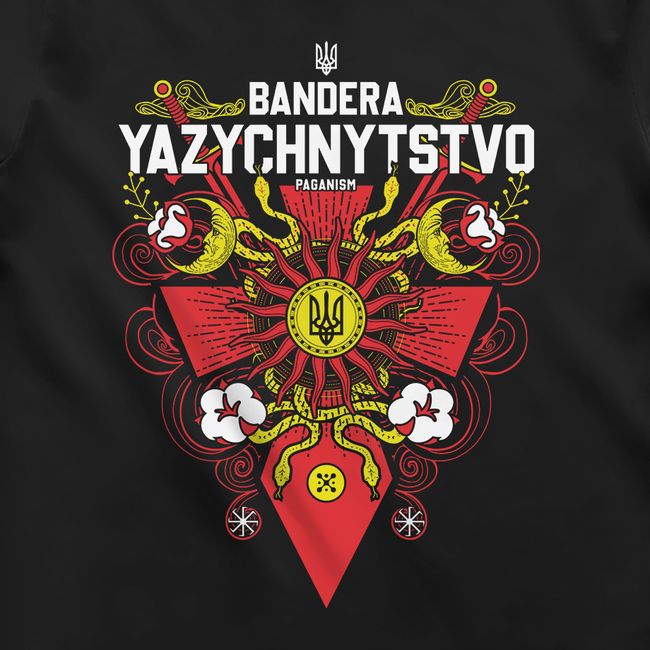 Футболка мужская "Bandera Yazychnytstvo", Черный, M
