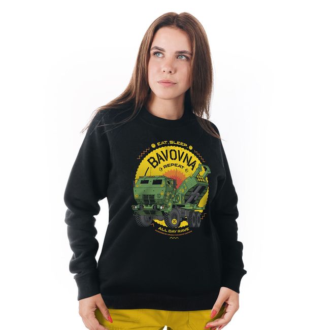 Women's Sweatshirt “Eat, Sleep, Bavovna, Repeat”, Black, M