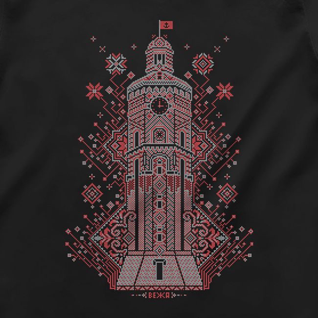 Women's T-shirt “Vinnytsia Tower”, Black, M